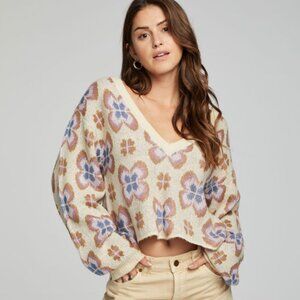 Sunday Crop Pullover Sweater by Chaser NWT